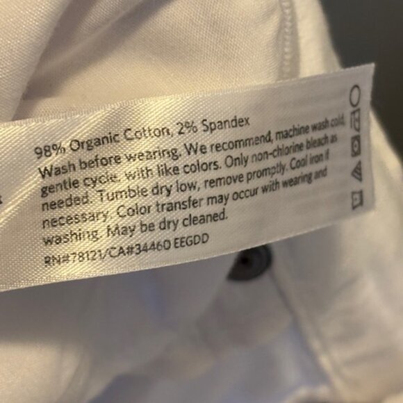 Eileen Fisher Jeans Women's Size 8 Office Skinny White - Picture 4 of 4